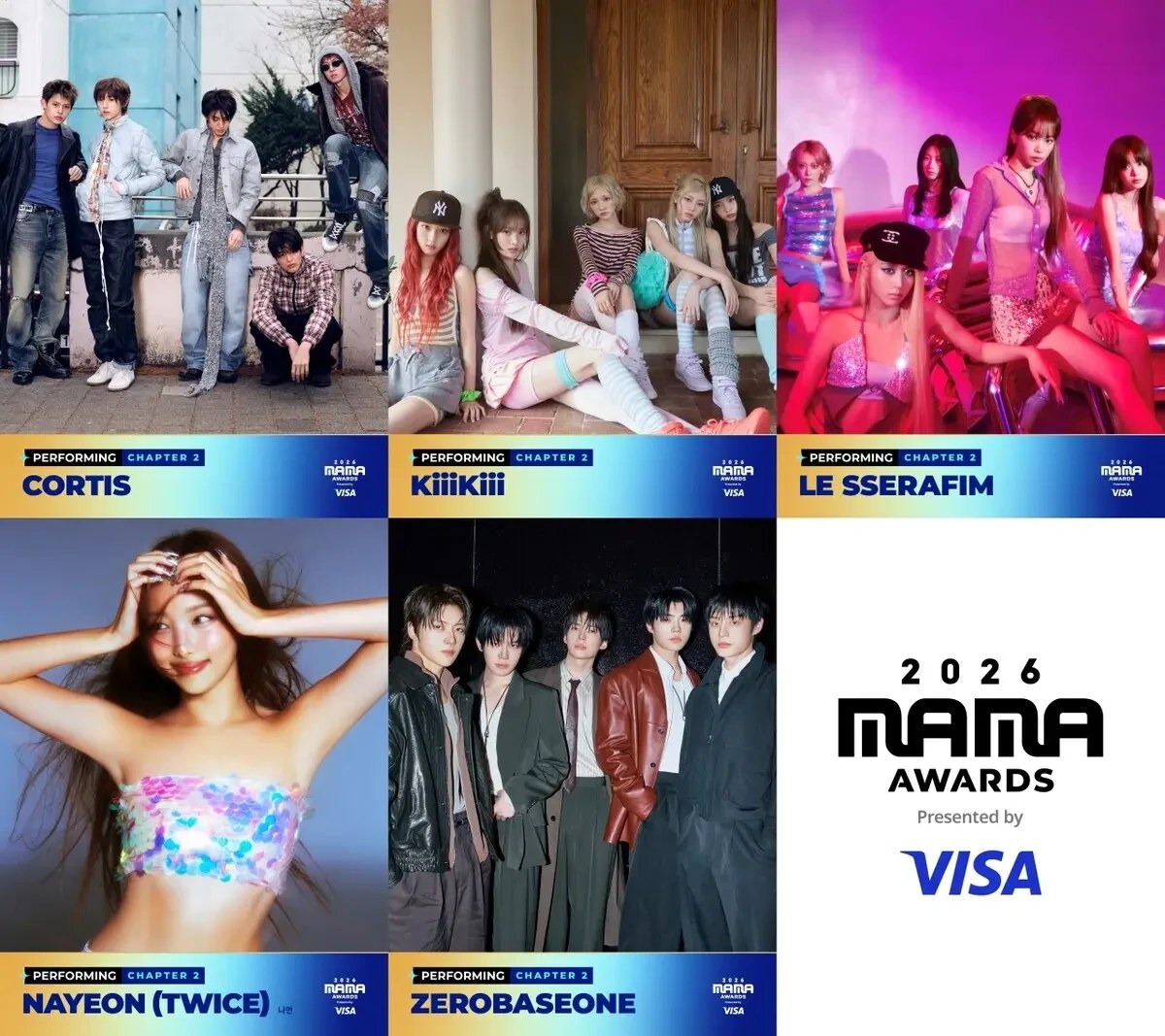 2026 MAMA AWARDS CHAPTER 2 出演アーティスト CORTIS KiiiKiii LE SSERAFIM NAYEON ZEROBASEONE